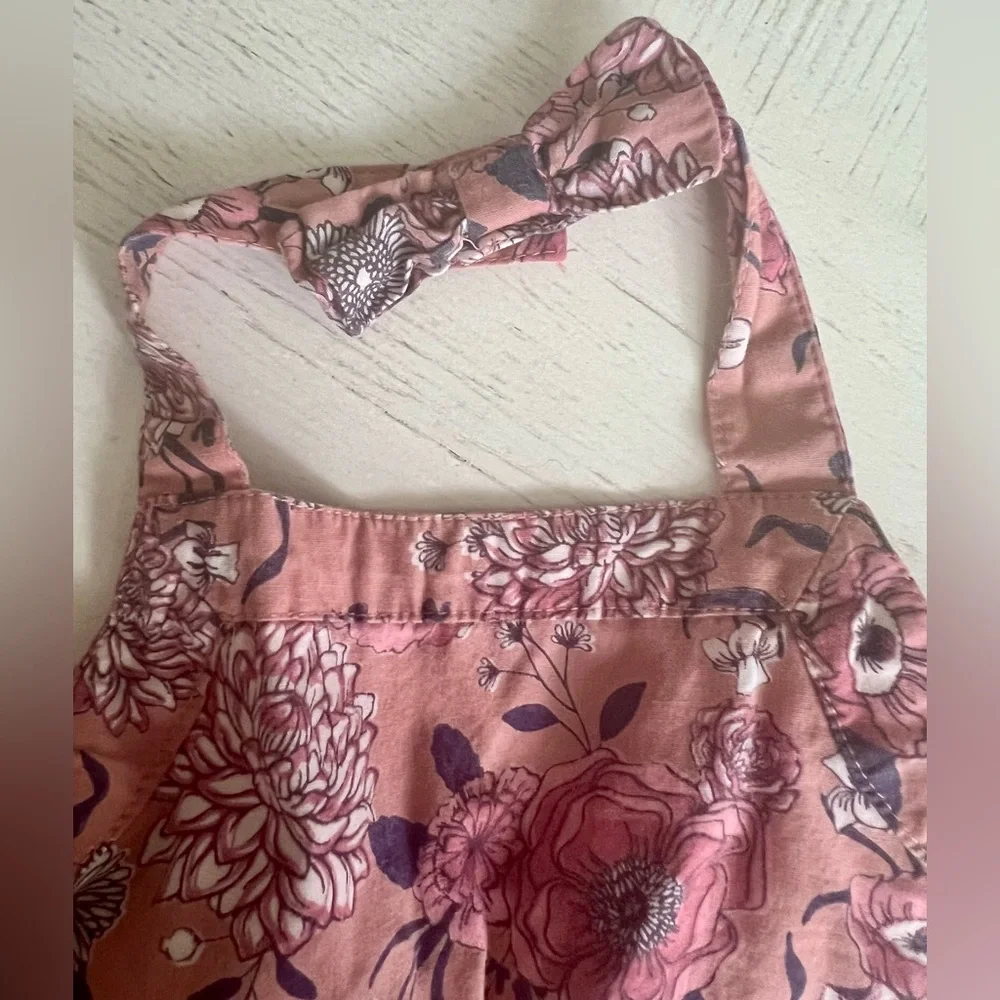 Emma’s Garden Floral Pink Halter Romper - Picture 3 of 5